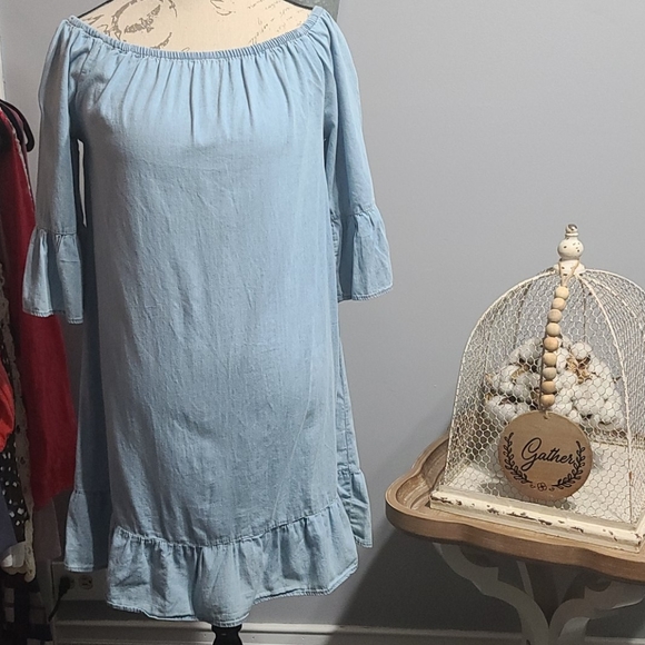 Denim long Dress by Dizzire Size M - Picture 2 of 4